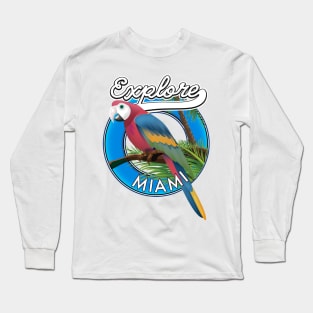 Explore Miami retro logo Long Sleeve T-Shirt